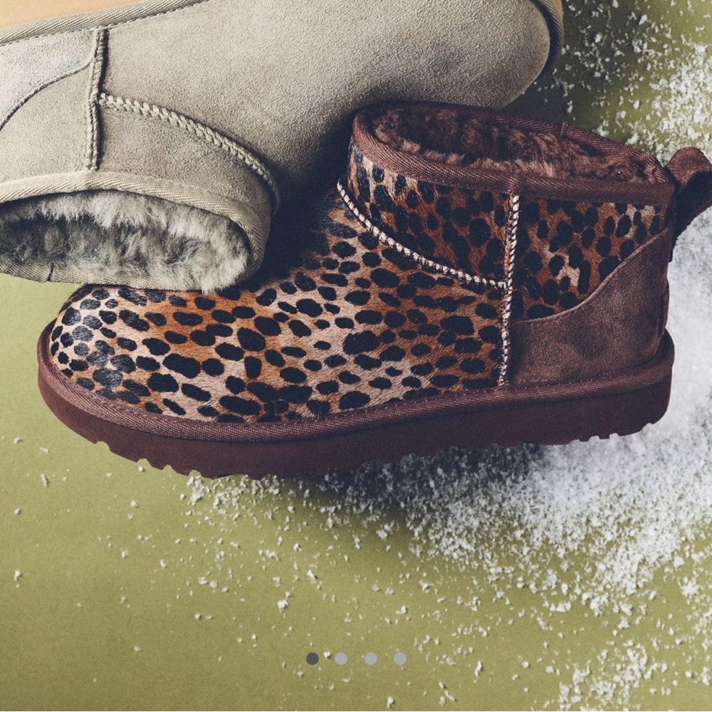 UGG Leopard Print and Tan Winter Boots